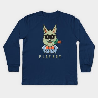 Playboy Rabbit Design Kids Long Sleeve T-Shirt